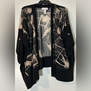 Joseph Ribkoff Black and Cream Poncho